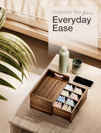 TINAMO Acacia Wooden Tea Box Organizer with Drawer for Countertop Display - Image 5