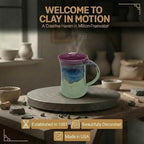 Clay in Motion Handmade Ceramic Mug 24 oz, Large Coffee Mug, Hand Painted Stoneware, Dishwasher Microwave & Oven Safe, Lead-Free, Made in USA Since 1981 (Mossy Creek) - Image 5