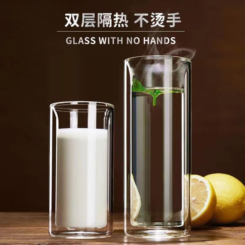 10 pieces ，Double-walled glass drinking cup, glassware, heat-insulating drinking cup, office beverage cup for milk and coffee, non-scalding - Image 6