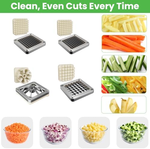 6 Wedge Slices Replacement Chopper Blade, 420j2 Stainless Steel Interchangeable Blade & Pusher Block Set for Commercial Vegetable Dicer Fruit Cutter - Image 5