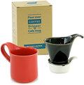ZEROJAPAN AGN/TO DMZ-16 Coffee Dripper L & Cafe Mug (with Tray) Tomato Gift Set by ZEROJAPAN