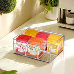 Amazing Abby - Tea-Rrific - 2-Pack Acrylic 6-Compartment Tea Bag Organizer, Clear Plastic Tea Box, 6-Slot Tea Chest, Perfect Tea Storage Solution for Kitchen Cabinet, Countertop, Pantry, and More - Image 3