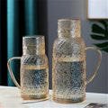 Water Pitcher 2.2L Glass Water Jug with Lid Retro Cold Water Pitcher Household Resistant High Temperature Tea Kettle for Cold/Hot Water, Iced Tea Water Jug(Clear) by Unknown