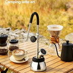 Manual Steam Milk Frother,403 Stainless Steel Portable Milk Steamer with Pressure Gauge, for home, camping or small cafes, Espresso Milk Steamer - Image 4