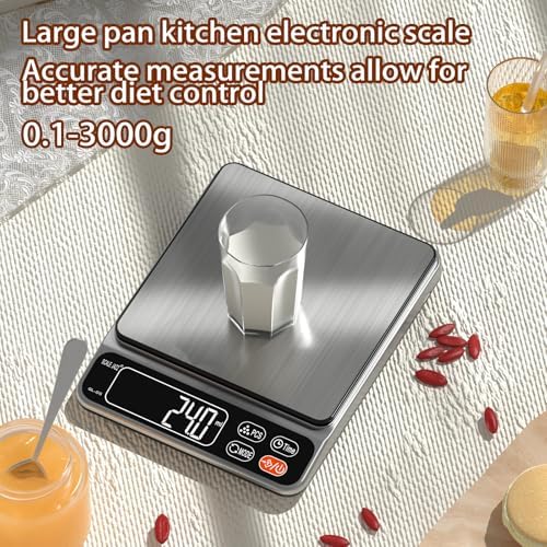 Scale Jazz Food Scale,5kg/11lb Digital Kitchen Baking Scale Grams and Ounces for Cooking Coffee Meal prep Packages Weight Loss,0.1g high Precision,7Units with Timer, Easy Clean Stainless Steel - Image 6