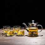 LJYT Glass Teapot Stovetop Safe Glass Teapot with Removable Infuser Stovetop Safe Glass Tea Kettle,Tea Pot for Loose Leaf Tea,for Tea Maker for Home Office (Color : B, Size : 350ML) by Unknown