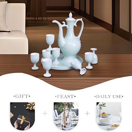 10 Pcs Porcelain Wine Cup,Baijiu Glass,Chinese Liquor Cup,Ceramic Wine Set - Image 4