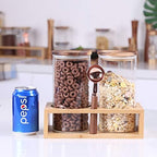 KKC Glass Tea Canisters for Loose Leaf Tea with Scoop,Sealed Glass Containers with Spoon for Matcha,Ground Coffee,Beans,Sugar,Nuts,Loose Tea Storage Jars with Airtight Wooden Lids,39 Fluid-oz - Image 5