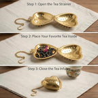 30 Sets Bridal Shower Tea Party Favor Include Organza Bag Thank You Card Heart Shape Infuser Ball Leaf Tea Spoon for Guest Wedding Souvenir Gift(Gold) - Image 5