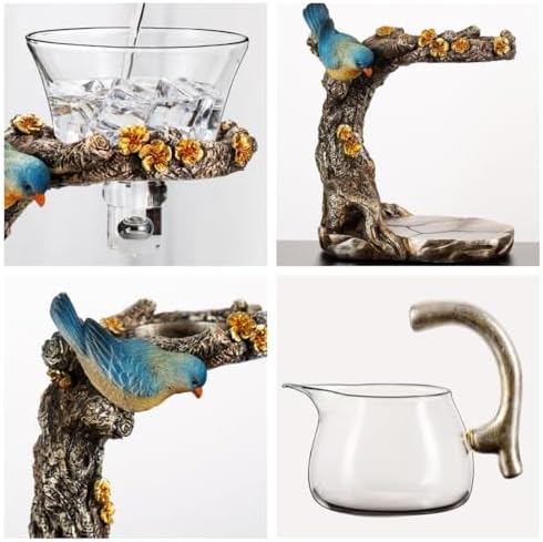 Glass Teapot Set Animal Bird Design Semi-automatic Drip Rotating Bowl with Infuser Lazy Kungfu Tea Pot Set (teapot) - Image 4
