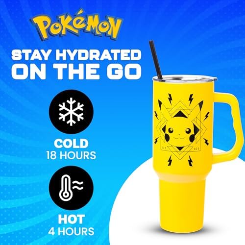 Silver Buffalo Pokémon Pikachu, Stainless Steel Tumbler, 40oz - Image 2