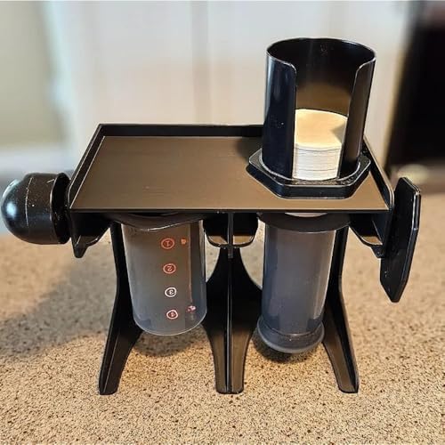Versatile Stand & Storage Box for Standard Aeropress Coffee Makers - Ideal for Air Drying, Organizing, and Featuring Dedicated Slots for Scoop, Mixer, and Paper Cups (White) - Image 4