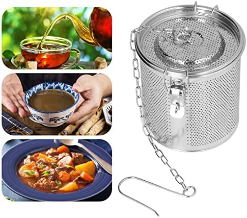 Stainless Steel Seasoning Bag Tea Strainers & Filters Tea Ball Strainers Tea Infuser Multipurpose Filter Seasoning Strainer, Seasoning Strainer for Gravy Soup Taste (1.3L) - Image 3