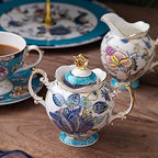ACMLIFE Porcelain Tea Sets with 24K Gold, Vintage British English Afternoon Tea Sets for 6, Luxury Tea Sets for Women Party for Gifts Tea Sets for Adults Bone China - Image 3