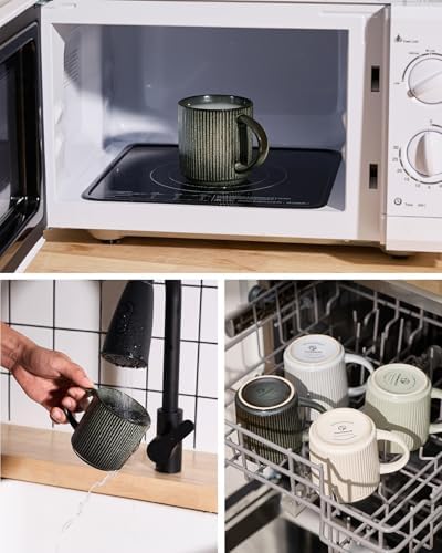 famiware Coffee Mug Set of 4, Star 12 oz Ceramic Mugs Cups Set with Handle - Image 3
