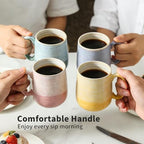 HASENSE Porcelain Coffee Mugs Set of 4, 12 Oz Two-Tone Reactive Glaze Coffee Cups with Handle, Unique Colorful Mug Set for Coffee, Tea, Coco, Latte, Dishwasher and Microwave Safe - Image 6