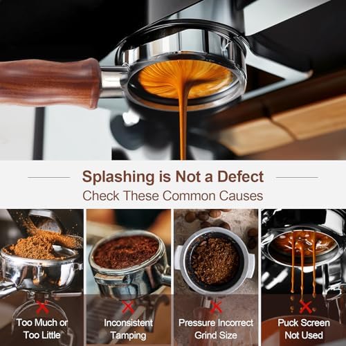 54mm Bottomless Portafilter with Puck Screen, Compatible with Breville BES870/880 & Solis etc., 3-Ear Stainless Head - Image 4