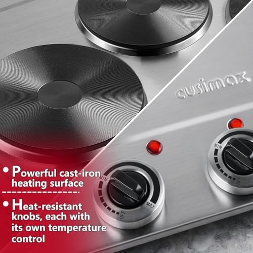 CUSIMAX Electric Hot Plate for Cooking,1800W,Cast Iron - Image 3