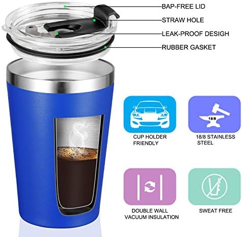 VEGOND 12oz Tumbler Stainless Steel Tumbler bulk Vacuum Insulated Double Wall Travel Tumbler with Lid and Straw Reusable Tumbler, Light Blue 12 Pack - Image 2