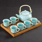 KEYDUACU Japanese Porcelain Gongfu Tea Set, Chinese Asian Style for Adults - Image 2