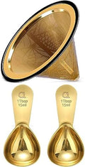 Gold - Coffee Filter Pattern #2 + Coffee Scoop (1 tbsp) by ApaceLiving