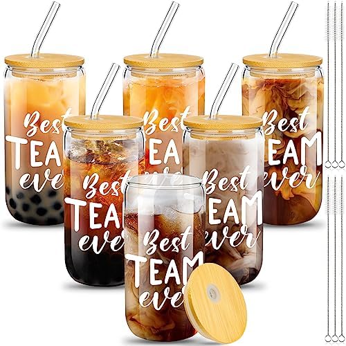 6 Set Employee Appreciation Gifts Glass Cups, Novelty Style by Purpeak