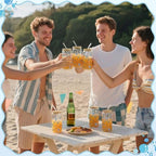 Skylety 6 Set Ocean Glass Cups Coastal Beach Cup with Straws Lids, 16 oz - Image 6
