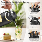 84oz Borosilicate Glass Pitcher, Leak-Proof Lid & Handle BPA Free, Fridge - Image 4