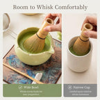 Ceramic Matcha Bowl Set with Bamboo Whisk, 8-Piece Tea Ceremony Gift - Image 3