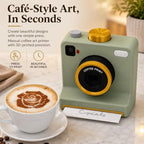 3D Printed Latte Art Camera, Includes 12 Coffee Latte Art Cards (Green) - Image 3