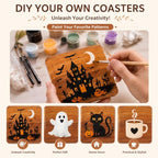 72 Pcs Unfinished Acacia Wood Coasters for Crafts, Round 4 Inch - Image 4