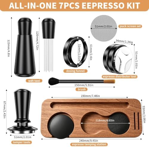 51mm Espresso Accessories Kit with Wood Tamping Station 7-Piece - Image 2