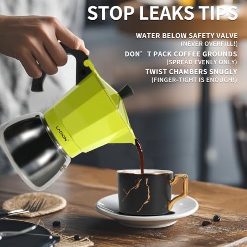 LAOION Stovetop Espresso Maker, 6Cup Moka Pot, Espresso Machine - Image 6