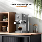 CHULUX Elite Espresso Coffee Machine with Steam Wand for Cappuccino, Gray - Image 7
