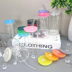 WHEATHUSK 20 Pack Glass Cups with Acrylic Lids and Glass Straws 16oz Iced Coffee Cups Clear Glass Tumbler Can Shaped Drinking Glasses, Cute Glass Smoothie Cups for Tea Beer Soda Whiskey Gift - Image 4