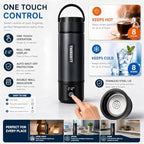 Portable Electric Kettle, Thskeatt Vacuum Stainless Steel Double Wall Travel Electric Kettle, Fast Boil, Auto Shut-Off, Keep Warm, for Travel Camping Office Coffee Tea - Image 5