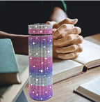17 oz Bling Stainless Steel Water Bottle Rhinestone Vacuum Water Bottle Glitter Bottles Diamond Vacuum Flask Mug Gift Girls Women (500ml), Red+Purple+White - Image 5