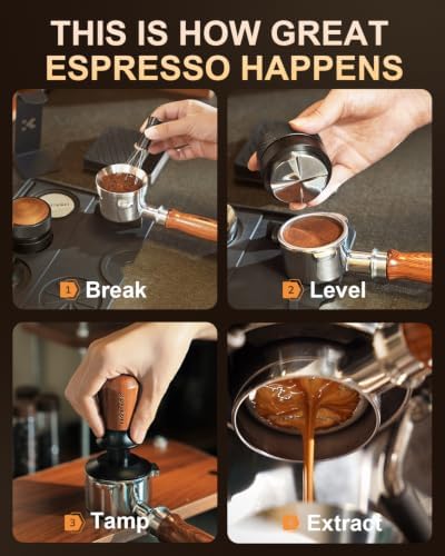 53.3mm Espresso Tamper, 30lbs Spring Loaded, Rosewood Handle, Ripple Base - Image 3