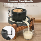 Manual Stone Grain Mill with Stainless Steel Handle, Natural Granite - Image 3