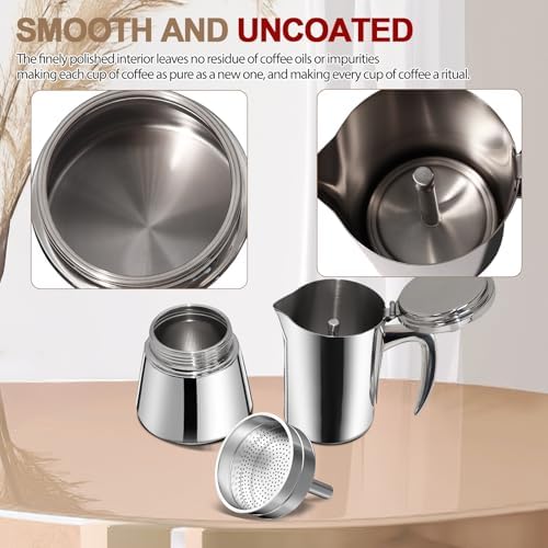 304 Thickened Stainless Steel Uncoated 12 Cup Moka Pot - Image 3