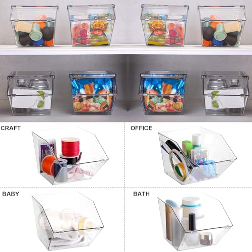 Yerliker 40 Pcs Stackable Storage Bins with Lids Organizer, Clear - Image 5