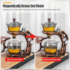 Tea Infuser,Lazy Kungfu Magnetic TeaPot,Semi-Automatic Drip Glass Teapots Heat-Resistant Tea Maker Set(Color:Style- B) - Image 3