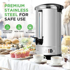 NutriChef 19L Water Boiler Hot Water Dispenser Urn | Large Electric Kettle with Keep Warm Function, Safety Lock Lid & Stainless Steel Inner Pot for Tea & Hot Beverages (Black & Silver). - Image 6