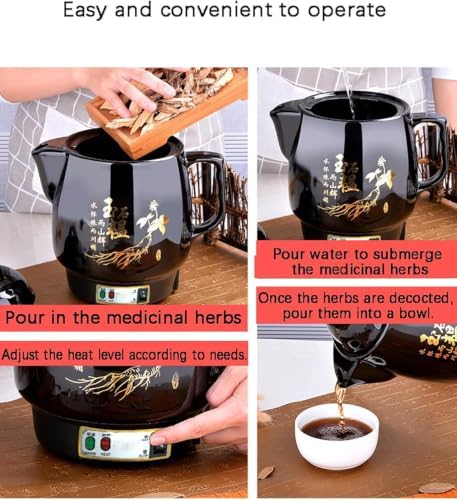 4l Electric Herbal Decoction Pot, Ceramic Chinese Medicine Kettle With Automatic Simmering, Temperature Control, Keep Warm And Auto Shut-off For Tea Soup Herbs Black - Image 3