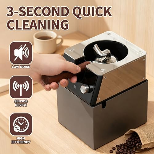 Automatic Espresso Coffee Filter Holder Cleaner with Interchangeable Heads for Home and Commercial Use 220V - Image 3