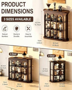 Mug Shelf, Coffee Mug Shelf for Wall, Coffee Cup Display Shelf, Vintage Wall-Mounted Curio Case, Countertop Solid Wood Cup Rack for Living Room or Kitchen - Image 2