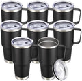 30 oz Stainless Steel Tumblers Bulk with Handle and Lid, 8 Pack by CoolYoleb