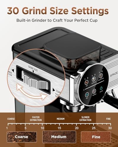 Espresso Coffee Machine with Grinder and Frother, Cold Brew, 20 Bar - Image 5
