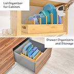 Retro Shaw Lid Organizer for Plastic Lids, with 5 Adjustable Dividers - Image 2