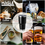 HASLE OUTFITTERS 30oz Stainless Steel Tumbler, Double Wall Vacuum Insulated Travel Mug Tumbler, Durable Insulated Coffee Mug, Gift Box Set (Black, 4) - Image 5